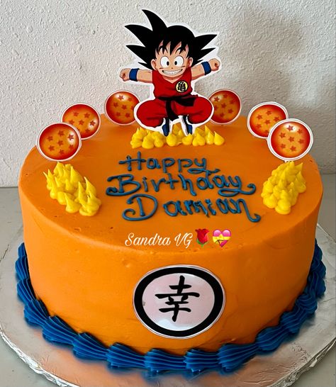 Dragonball Z Cake, Goku Birthday, Husband Birthday Parties, Mario Birthday Cake, Small Birthday Cakes, Happy Birthday Decor, Simple Birthday Party, Ball Birthday Parties, Funny Birthday Cakes