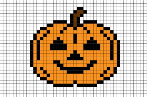 Halloween Pumpkin Pixel Art Lego Pixel Art Template, Graf Paper, Halloween Pixel Art Grid, Autumn Pixel Art, Pumpkin Pixel Art, Pixel Pumpkin, Pixel Art Halloween, Grille Pixel Art, Halloween Pixel Art