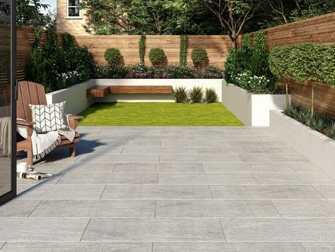 Outdoor Tile Patio, Porcelain Slab, Garden Tiles, Garden Paving, Back Garden Design, Patio Tiles, Modern Garden Design, Patio Garden Design, Contemporary Garden