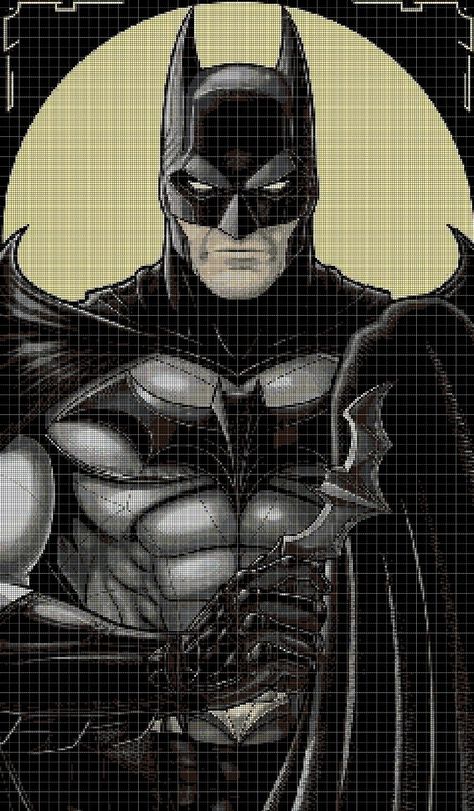 Batman Cross Stitch, Digital Computer, Pixel Beads, Marvel Comics Superheroes, Pixel Crochet, Hama Beads Patterns, Cross Stitch Animals, Plastic Canvas Crafts, Bruce Wayne