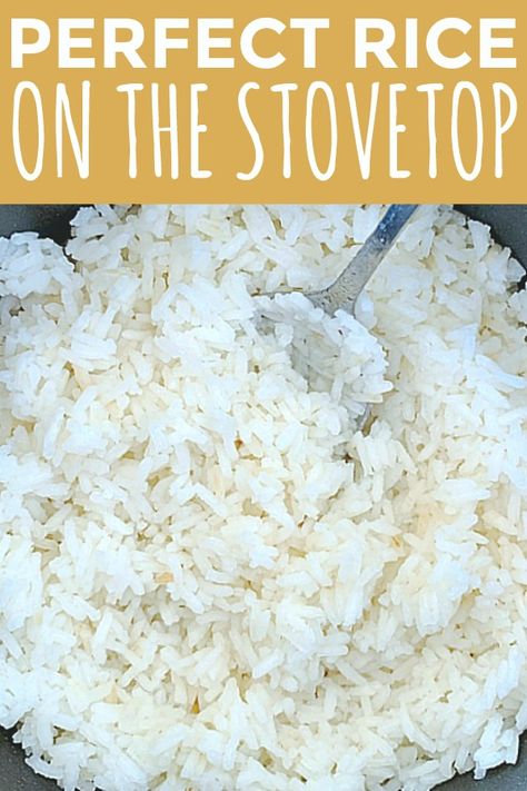 Easy Way To Cook Rice, How To Cook White Rice On The Stove, Stovetop Rice How To Cook, Stove Top Rice How To Cook, White Rice On Stove Top, Easy White Rice Stove Top, Perfect Rice Stovetop, Perfect Rice How To Cook, How To Cook Rice On The Stove