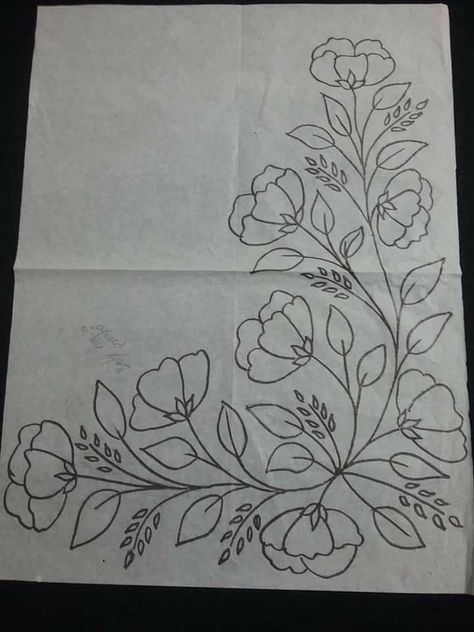 Fabric Paint Designs, Hand Embroidery Patterns Flowers, Floral Embroidery Patterns, Hand Embroidery Videos, Basic Embroidery Stitches, Flowers Embroidery, Border Embroidery Designs, Bead Embroidery Patterns, Border Embroidery