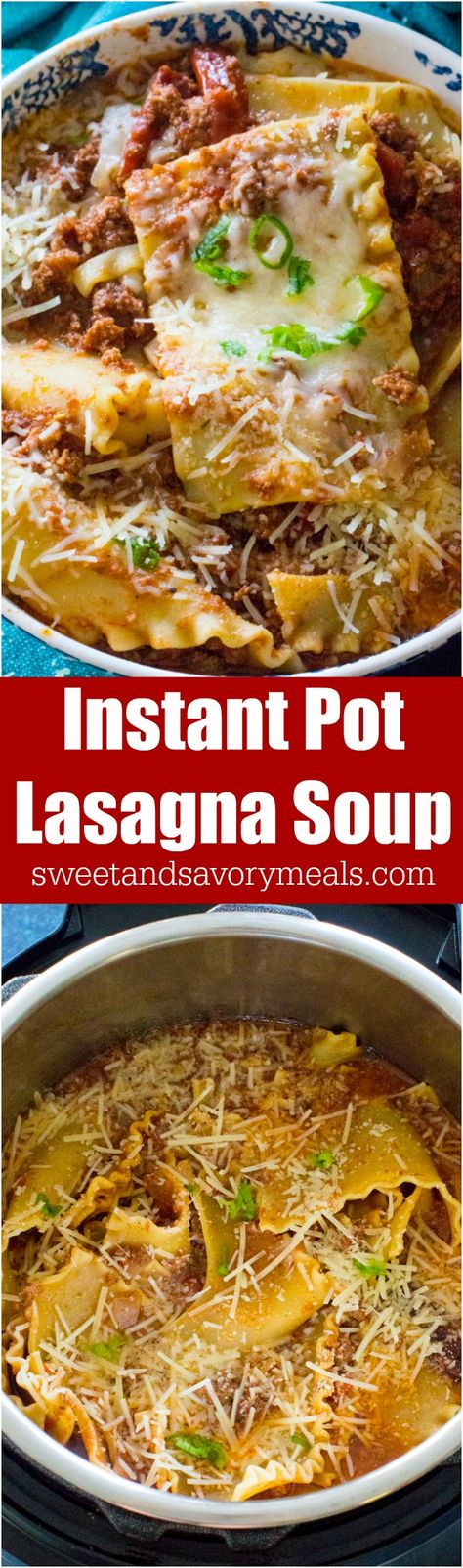 Best Instant Pot Lasagna Soup is such an easy and flavorful meal made in the Instant Pot with ground beef, Italian spices and a tasty tomato broth. Lasagna Soup Easy, Instant Pot Lasagna Soup, Instant Pot Lasagna, Lasagna Soup Recipe, Pot Lasagna, Comforting Soup, Soup Easy, Paleo Crockpot, Tomato Broth