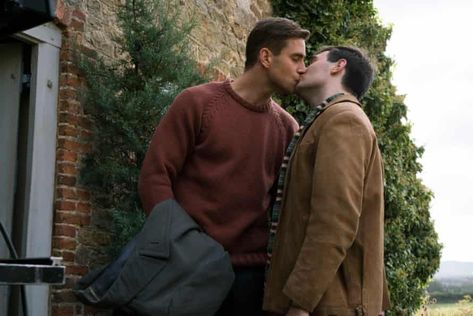 Secret affair … Oliver Jackson-Cohen and James McArdle in Man in an Orange Shirt. Julian Morris, Oliver Jackson Cohen, Film Man, Father's Love, Vanessa Redgrave, Man Crush Monday, Men Kissing, Gay Romance, Orange Shirt