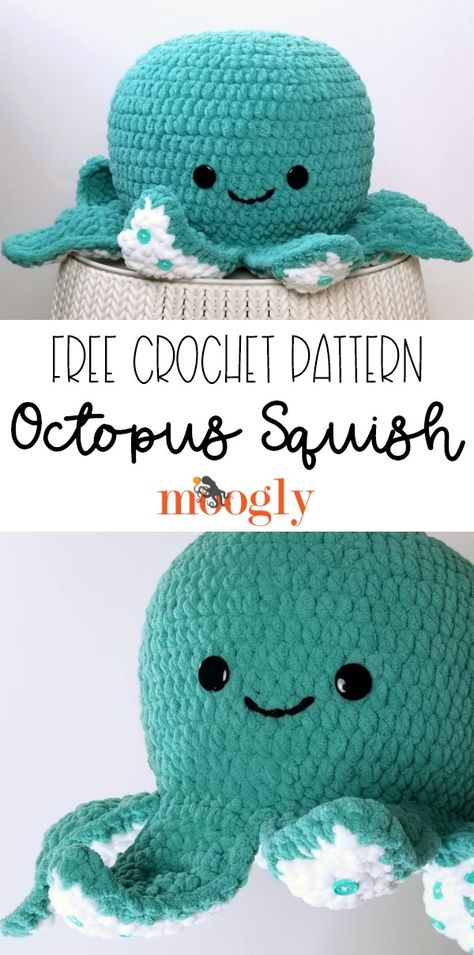 Moogly Crochet, Octopus Pattern, Octopus Crochet Pattern, Crocheted Jellyfish, Bernat Blanket, Crochet Octopus, Crochet Animals Free Patterns, The Octopus, Crochet Amigurumi Free Patterns