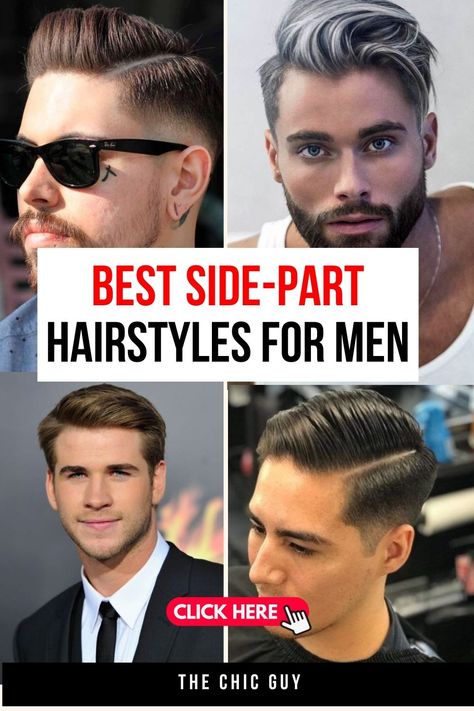 Best Side-Part Hairstyles Every Man Should Consider High Fade Side Part Men, Mens Side Part Hairstyles, Mens Haircut Side Part, Box Braids In A Ponytail, Side Part Hairstyles Men, Ponytail Hairstyles For Women, Braids In A Ponytail, Mens Hairstyles Short Sides, Side Part Men