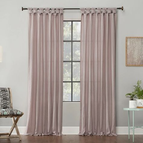 Archaeo Washed Cotton Twist Tab Curtain, Single Panel - On Sale - Bed Bath & Beyond - 24259508 Traditional Windows, Plain Curtains, Tab Curtains, Tab Top Curtains, Sheer Curtain Panels, Ashley Furniture Homestore, Cotton Curtains, White Curtains, Ashley Furniture