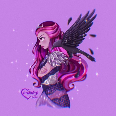 Caty 🦋 Digital Artist on Instagram: “Inktober 2020 • Day 29 ~ Crows • Raven Queen 🔮 Prompt list by @madie_arts . . . Ok I cheated. Crows, ravens idk the difference so let’s…” Raven Queen Ever After High Fanart, Raven Queen Inspired Outfits, Raven Queen Fanart, Ever After High Fanart, Raven Queen Ever After High, Eah Fanart, Ever After High Rebels, Prompt List, Arte Monster High