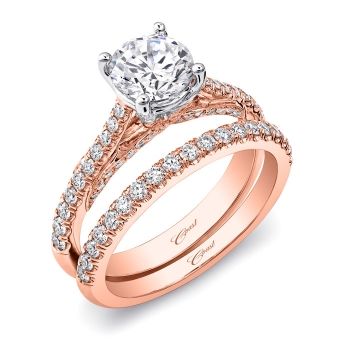 Engagement ring #LC5447RG - Rose Gold Collection - Coast Diamond Rose Gold Diamond Band, Rose Gold Diamond Ring Engagement, Trending Engagement Rings, Gold Diamond Band, Ring Trends, Round Engagement Rings, Round Cut Engagement Rings, Platinum Engagement Rings, Rose Gold Engagement