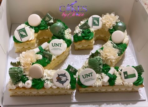 Graduation Number cake Number Graduation Cake, Graduation Number Cake, Unt Graduation, High School Graduation Cakes, Number Cake, Graduation Cake, Gold Cake, Number Cakes, Pretty Birthday Cakes