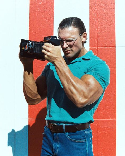 Joel Kellett on Instagram: “Filming a TikTok video of my Dad doing the moonwalk in his Gucci slides. Photo by @jimrolon” Leg Sleeve Tattoos, Vintage Muscle Men, Leg Tattoo Ideas, Boyfriend Outfit, Gucci Slides, Advanced Workout, Polo Design, Leg Sleeve Tattoo, Dad Fashion