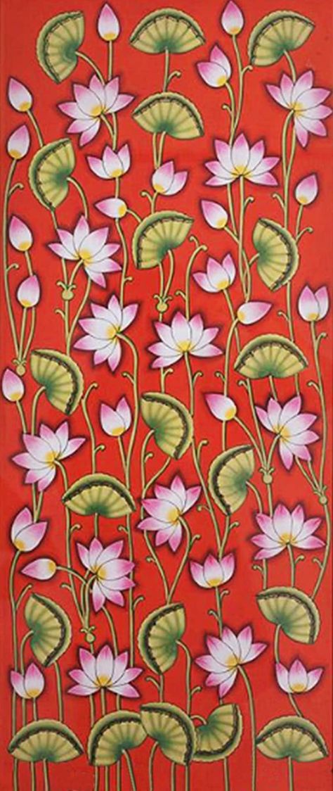 Buy Lotus Pond Pichwai Painting Wall Decor Kamal Talai Handmade Floral Design Natural Stone Color on Cloth, Home Decor, Wall Decor Online in India - Etsy Kamal Talai, Pichwai Painting, Indian Wall Art, Lotus Pond, Pichwai Paintings, Painting Wall Decor, Krishna Radha Painting, Krishna Painting, Indian Decor