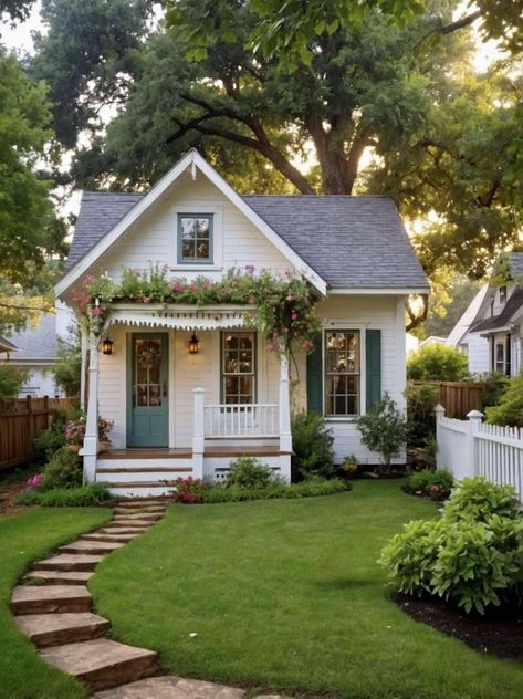 Aesthetic House Exterior, Granny House, Small Cottage Homes, Dream Future, Tiny House Floor Plans, Casas Coloniales, Boat House, Cottage In The Woods, Dream Cottage