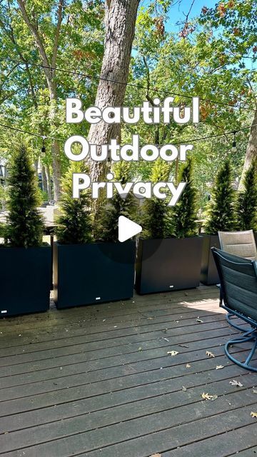 Bre | DIY Home & Crafts on Instagram: "This was much easier than building a privacy screen! (I know because I’ve done that!)

And - I love the greenery on the deck. ❤️

As you can see from some of the clips in the video, part of our cottage deck is really close to our neighbors’ patio.  They are seriously the sweetest people so we didn’t want to construct some kind of giant barrier- just make it a little less of a fishbowl. 

These viral all-weather planters and UV-treated artificial trees are easy and maintenance-free!

🌲 Comment PRIVACY and I will DM you the product links. They’re also posted in my bio under my LTK storefront. 🌲 

I probably won’t do much else out here until spring.  Now it’s time to have a fire and make some s’mores!

#privacyfence #patiolife #diyhomeprojects #amazonf Artificial Wall Plants Decor Outdoor, Plants Around Pool Fence, Outdoor Patio Privacy Ideas, Diy Privacy Wall, Patio Privacy Ideas, Cottage Deck, Plants Around Pool, Bio Insta, Decking Ideas