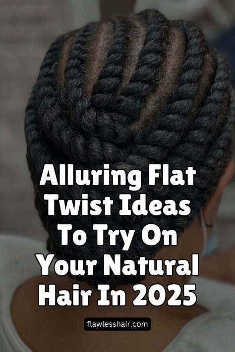 Chunky Flat Twists Updo Braids In The Front Twist In The Back Natural Hair, Scalp Twist Natural Hair, Two Strand Twist Natural Hair Updo, Chunky Flat Twist Hairstyles, Flat Twist Cornrows Natural Hair, Coco Twist Braids Short, Twist Braids Hairstyles With Beads, Short Natural Hair Styles Braids, Cornrow Twists Natural Hair