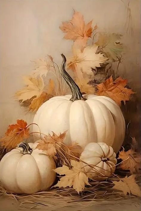 Fall Images Autumn Pumpkins, Fall Artwork Canvases, Pumpkin With Flowers Painting, Harvest Wallpaper Iphone, Neutral Fall Decor Ideas For The Home, Thanksgiving Watercolor Ideas, Pumpkin Pictures Autumn, October Pictures Fall, Fall Pumpkins Photography