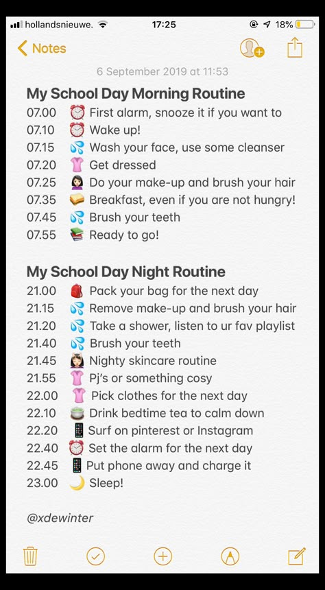 Notes List Ideas, School Night Routine, Morning Night Routine, Night Skin Care, Routine School, School Routine For Teens, Daily Routine Schedule, Morning Routine School, After School Routine