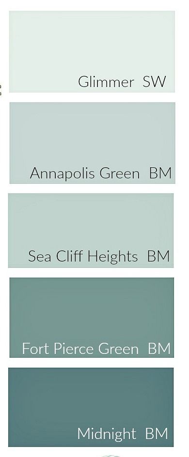 Layering shades of one color. Celadon Paint Color, Dark Seafoam Green, Celadon Color, Shades Of Blue Green, Paint Your House, French Country Bedrooms, House Color Palettes, Paint Color Schemes, Green Paint Colors