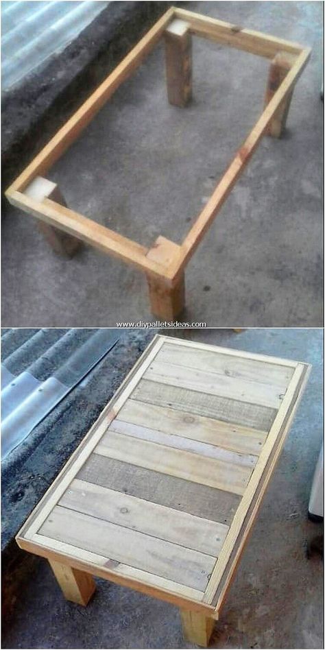 Wooden Pallet Table, Meja Sofa, Diy Wood Pallet, Wood Pallet Tables, Koti Diy, Wooden Pallet Furniture, Tables Kitchen, Furniture Cheap, Into The Wood