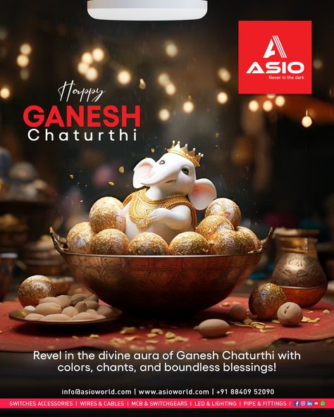 Celebrate Ganesh Chaturthi with devotion and joy! May Lord Ganesha’s blessings fill your life with wisdom, prosperity, and good fortune. Let’s come together to honor the beloved deity and embrace his divine presence.

Happy Ganesh Chaturthi🙏✨

#ASIO #GaneshChaturthi #GaneshChaturthi2024 #GanpatiBappaMorya #HappyGaneshChaturthi Happy Ganesh, Happy Ganesh Chaturthi, Ganesh Chaturthi, Lord Ganesha, Good Fortune, Come Together, Ganesha, Special Day, Aura