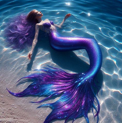 Purple Siren Aesthetic, Purple Mermaid Aesthetic, Mermaid Tail Aesthetic, Mermaid Tail Art, Purple Mermaid Tails, Pisces Mermaid, Galaxy Mermaid, Food Polls, Water Mermaid