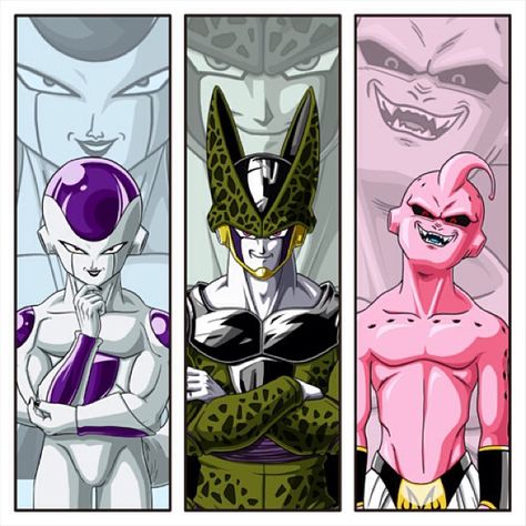 DBZ villains // the one who wanted to reach immortality, the one who aimed to obtain perfection, and the one who just plain out destroyed. Buu Dbz, Kid Buu, Majin Boo, Dragon Z, Dragon Ball Z Shirt, Dragon Ball Super Goku, Dbz Art, Z Arts, Dragon Balls