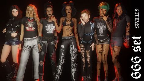 Belted Jeans, Rocker Outfit, Sims 4 Anime, Sims 4 Download, Sims 4 Cc Makeup, Tumblr Sims 4, Sims 4 Mm, The Sims 4 Download, Sims Four