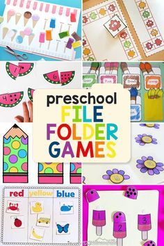 Preschool File Folder Games Preschool File Folder Games, Folder Games For Toddlers, File Folder Games Free, File Folder Games Preschool, Math Folders, File Folder Activities, Preschool Centers, Free Preschool Printables, File Folder Games