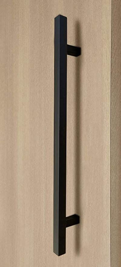 18" Modern 1" x 1" Square Shape Ladder Pull Handle / Push-Pull Stainless-Steel Door Handle for Entrance/Entry/Shower/Wood/Glass/Office/Shop/Store, Interior/Exterior - Matte Black Powder Finish - - Amazon.com Eastlake House, Black Door Hardware, Stainless Steel Door Handles, House Closet, Glass Office, Front Street, Black Door, Door Pull Handles, Office Shop