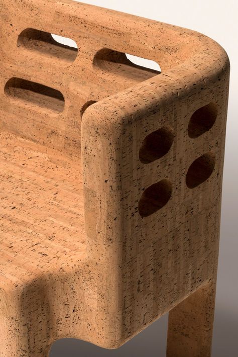 Sustainable Design Product, Sustainable Product Design, Cork Furniture, Sustainable Furniture Design, Sustainability Design, Cork Design, Cork Material, Organic Forms, Sustainable Products