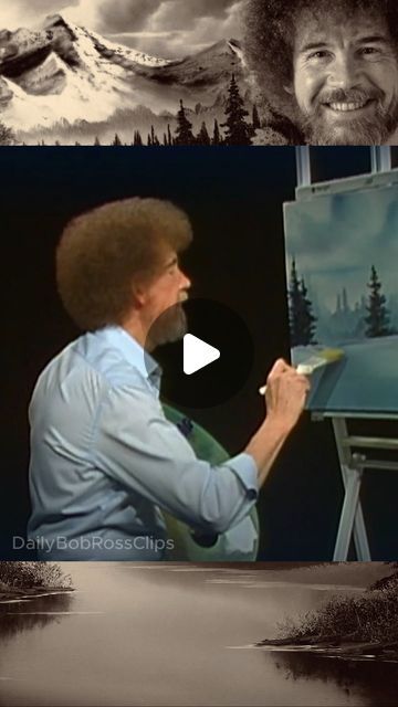 Bob Ross Happy Birthday, Bob Ross Paintings Tutorials Easy, Bob Ross Episodes, Bob Ross Painting Videos, Bob Ross Landscape, Bob Ross Art, Bob Ross Paintings, Relaxing Art, Acrylic Painting Techniques