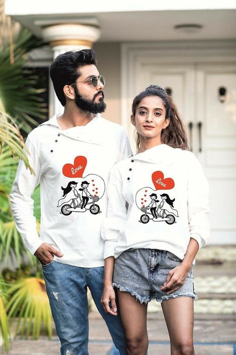 😍New Dpzz Collections😍Follow the Page☝️ My Girl Quotes, Love Cycle, Indian Trends, Genius Movie, Couple T Shirt Design, Cute Couple Shirts, Beard Fade, Romantic Couple Images, Punjabi Couple