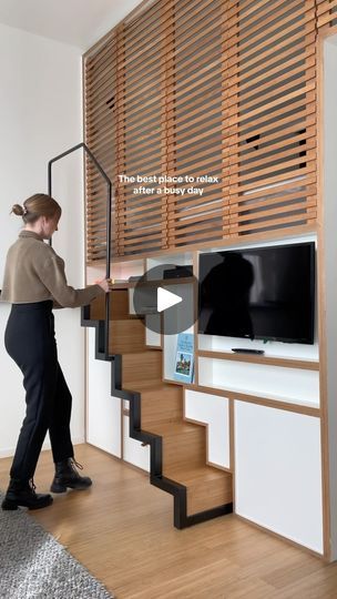 1.1M views · 208K reactions | What do you think about this hidden sliding stairs?😍 🎥: @zokuamsterdam #interiordesignaddicts
•
#creativity #stairs #woodfurniture #diy #woodworking #renovation #interior #interiordesign #design | Interior Design Addicts | core² · la leçon particulière Hidden Stairs, Modern Kitchen Design White Natural Wood, Exterior Wall Tiles, Mudroom Decor, Woodworking Plans Beginner, Apartment Living Room Design, Kitchen Design Modern White, Wooden Pallet Projects, Modern House Exterior Colors