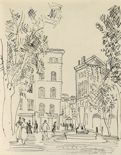 Raoul Dufy, Arte Grunge, Arte Sketchbook, Arte Inspo, Sketchbook Inspiration, Urban Sketching, A Drawing, Art Sketchbook, Pretty Art