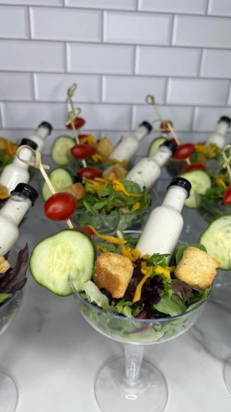 Salad Appetizer Cups Dressing Bottle Mini Forks Set for Food Display Buffet Catered Event Wedding Brunch Grazing Station Charcuterie Cups - Etsy Salad Appetizer Cups, Fancy Salads, Summer Appetizers Easy, Catering Food Displays, Charcuterie Gifts, Individual Salads, Catering Ideas Food, House Salad, Summer Appetizer