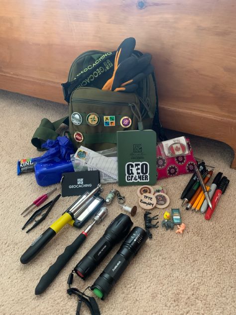 Geocaching Aesthetic, Americorps Nccc, Random Hobbies, Geocache Ideas, Geocache Swag Diy, Volleyball Team Bonding, Diy Geocache Swag, Geo Caching, Diy Geocache