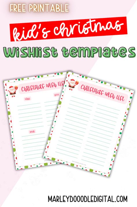 Looking for a fun way to organize your kids’ Christmas gift ideas? These free printable Christmas wishlists come in two different styles, perfect for kids of all ages. Let them fill out their holiday wishes and make sure Santa knows exactly what they want! Download these cute wishlists today and start preparing for Christmas in style. Christmas Lists Printable, Christmas List Printable Free, Kids Christmas List Printable, Christmas Wishlist Printable, Kids Christmas Gift Ideas, Christmas List Printable, Christmas Wish List Template, Wishlist Printable, Christmas List Template