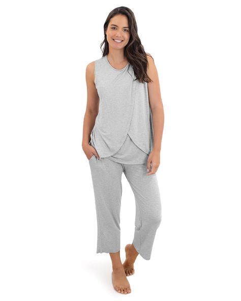 PRICES MAY VARY. PERFECT FOR MATERNITY & BREASTFEEDING - This maternity pajama set is made of a super-soft viscose blend. The tank and cropped pants make these pajama great for warmer weather. COMFORTABLE AND STYLISH - This nursing pajama set features a flowy, tulip hem top that is flattering for all body types. These maternity pjs for women will take you from night to day and back again. DISCREET NURSING ACCESS - This nursing pajamas for breastfeeding comes with two outer panels that cross like petals and an inner layer with side access for easy and discreet breastfeeding. IDEAL MATERNITY 2-PIECE PAJAMAS - Featuring handy pockets to keep your phone and other essentials nearby, these maternity loungewear and breastfeeding pajamas are a must-have for any mom. SAFE FOR MOM & BABY - This post Maternity Pjs, Maternity Pajama Set, Kindred Bravely, Nursing Pajama Set, Maternity Lounge Wear, Maternity Nursing Pajamas, Nursing Pajamas, Post Partum Outfits, Maternity Pajamas