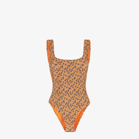 Swimsuit - Orange Lycra® swimsuit | Fendi Fendi Swimsuit, Luxury Beachwear, Orange Swimsuit, Luxury Swimwear, Travel Bags For Women, Designer Swimwear, Beachwear For Women, Lookbook Outfits, Ski Wear