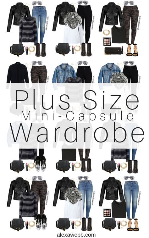 Plus Size Fall Capsule Wardrobe - Plus Size Outfit Ideas - alexawebb.com - Alexa Webb #plussizefashion #alexawebb Plus Size Fall Capsule Wardrobe, Party Outfit Plus Size, Modest Plus Size Fashion, Plus Size Capsule Wardrobe, Xl Mode, Alexa Webb, Plus Size Fall Fashion, Plus Size Fall Outfit, Look Plus Size