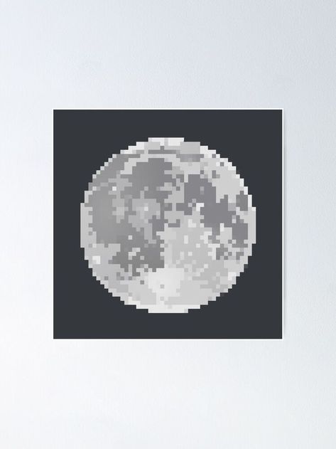 Moon Pixel Art Poster Cute Cozy Aesthetic, Moon Pixel Art, Pixel Art Poster, Poster Cute, Cozy Aesthetic, Gamer Room, Cute Icons, Aesthetic Art, Art Gift