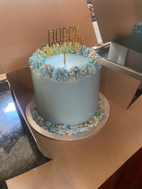 Light Blue Cake Aesthetic, Light Blue Birthday Cake, Light Blue Cake, Light Blue Birthday, Blue Birthday Cake, Blue Birthday Cakes, 2 Birthday Cake, Blue Cakes, Childrens Birthday Cakes