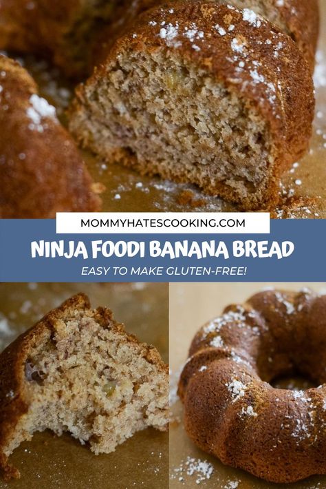 Enjoy a delicious slice of Ninja Foodi Banana Bread. This easy banana bread is ready to serve in 40 minutes and easy to make gluten-free too! Recipes Banana Bread, Ninja Foodi Recipes, Recipes Banana, Strawberry Bread, Banana And Egg, Ninja Recipes, Gluten Free Banana Bread, Blueberry Bread, Best Bread Recipe