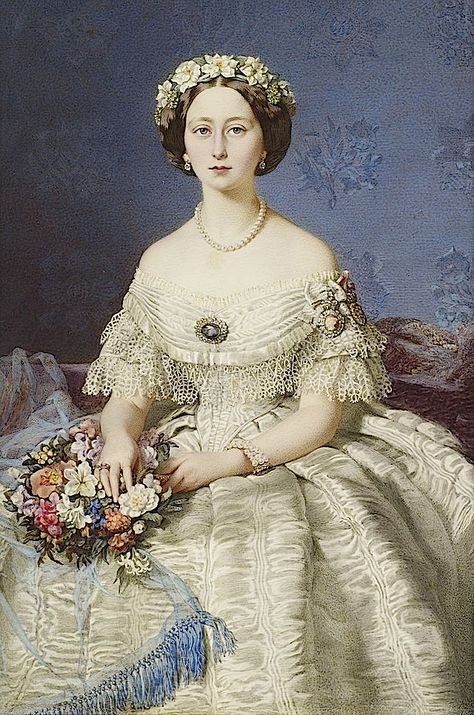 1860 Princess Alice by Eduardo de Moira (Royal Collection) Era Victoria, Queen Victoria Prince Albert, 1860 Fashion, Alexandra Feodorovna, Princess Alice, Historical Painting, 19th Century Fashion, European Royalty, Victorian Women