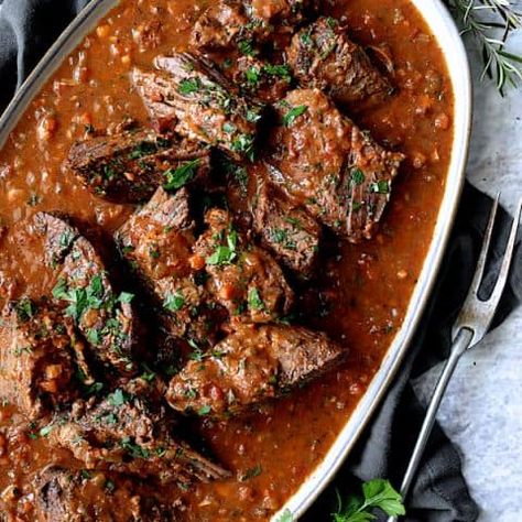 Italian Pot Roast (Stracotto) and Oven-Baked Gorgonzola Polenta - From A Chef's Kitchen Gorgonzola Polenta, Sunday Family Dinner, Braised Beef Recipes, Dutch Oven Pot Roast, Italian Pot Roast, Oven Pot Roast, Great Dinner Recipes, Italian Comfort Food, Roast Beef Recipes