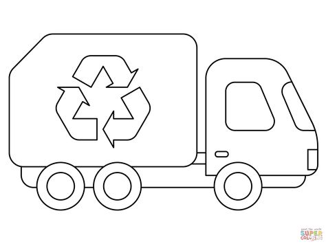 Garbage Truck Art Preschool, Garbage Truck Drawing Easy, Trash Truck Coloring Page, Garbage Truck Craft Preschool, Garbage Truck Drawing, Garbage Truck Coloring Page, Butterfly Art And Craft, Truck Crafts, Rubbish Truck