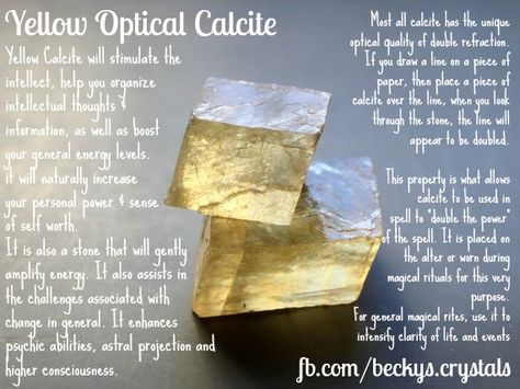 Crystal Yellow Optical Calcite (Icelandic Spar) Icelandic Spar Crystal Meaning, Optical Calcite Meaning, Optical Calcite, Yellow Calcite, Alternative Therapies, Nature Spirits, Protection Crystals, Orange Crystals, Meditation Crystals