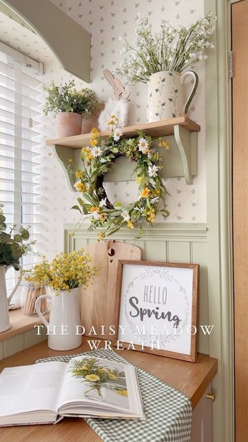 Cottage Style Decor, Cottage Kitchens, Morning Everyone, Good Morning Everyone, Spring Easter Decor, Hus Inspiration, Spring Home Decor, Home Decorating Ideas, Cozy Cottage