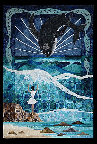 Judy Eselius Artsy Quilts, Beach Quilts, Whale Rider, Pictorial Quilts, Outdoor Quilt, Landscape Quilting, Inspirational Quilts, Storm At Sea Quilt, Storm At Sea