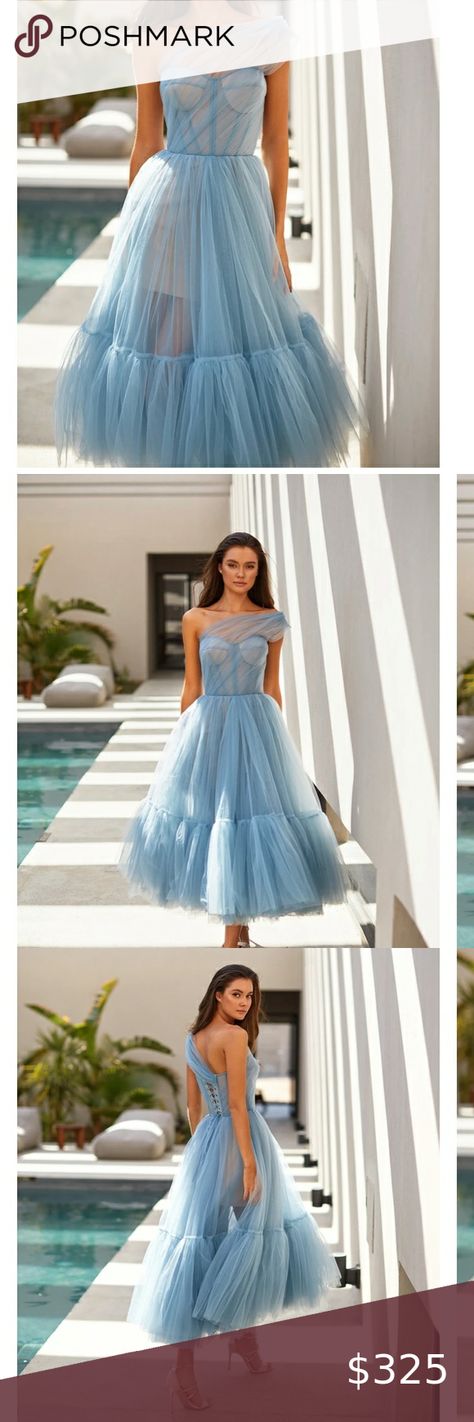 Size 14/XL Milla Nova Pale Blue Cocktail Dress, New Milla Dress, Mums Wedding, Tulle Cocktail Dress, Milla Nova, 2022 Style, Blue Cocktails, Dream Outfits, Blue Dress Formal, Blue Tulle